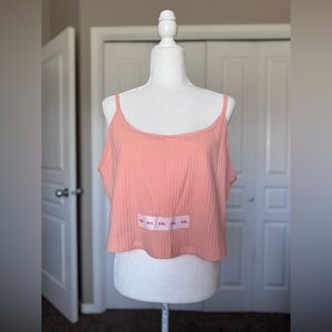 Old Navy Peach Ribbed Cropped Tank Top size XXL